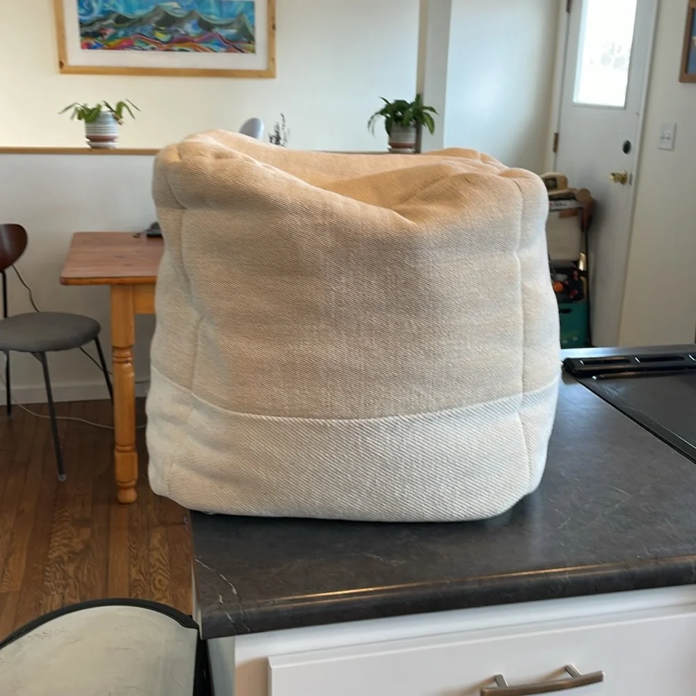 West elm canvas pouf